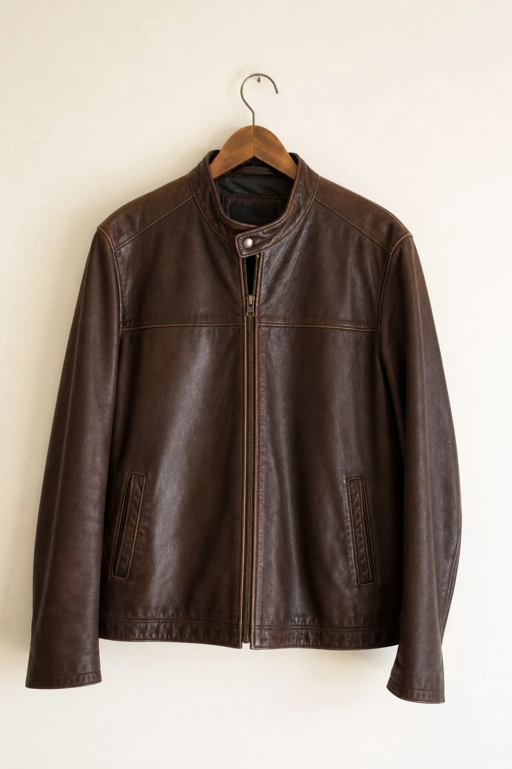 Chaqueta cuero cafe